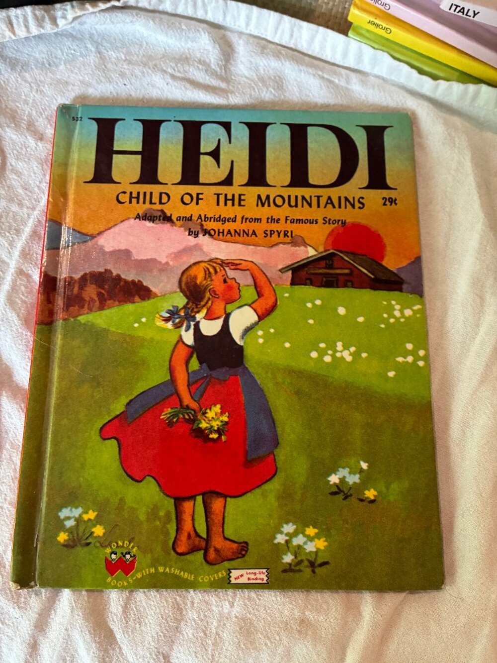 Heidi Child of the Mountains Hardcover 1950 Wonder Books